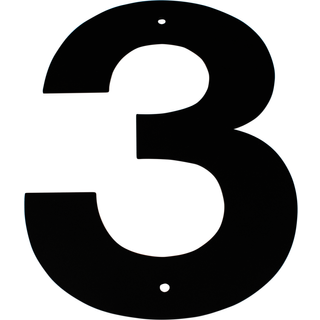 Jasa Company husnummer 3, med skruehuller, 18 cm, sort