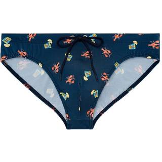HOM Herren Badeslip blau Gemustert
