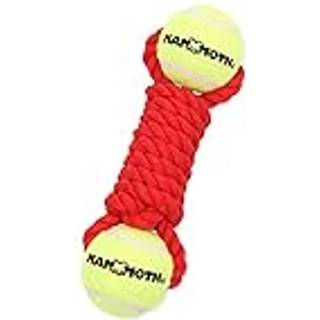 Mammoth Flossy Chews Twister Rope Toy With Tennis Balls Premium Cotton -Poly Tug Legetøj til hunde Interactive Dog Tug Legetøj reb Hund Legetøj m