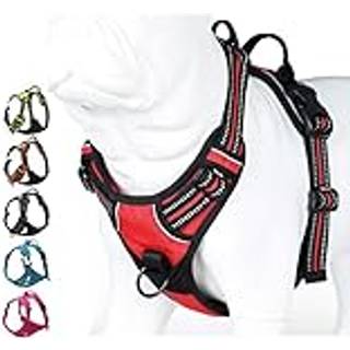 juxzh bl?d fronthund sele bedst reflekterende ingen tr?ksele med h?ndtag og 2 snor vedh?ftede filer