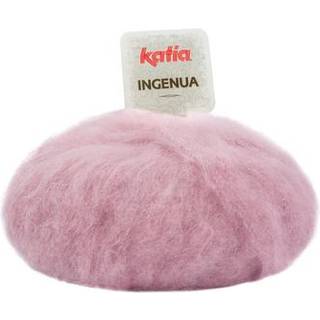 Katia Ingenua 75 Mellemrosa Indhold:78% mohair, 13% polyamid, 9% merinould Vægt/længde:50 g = 140 meter Anbefalede pinde:5-5.5mm Strikkefasthed:10 cm x 10 cm = 16 m x 20 r Vask:Finvask 30º / Tåler ikke tørretumbling.