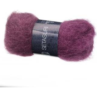 Lana Grossa Setasuri 31 Bordeaux Indhold: 69% alpaca, 31% silke Vægt/Længde: 25 g = ca. 212 meter Anbefalede pinde: 3.5-4 mm Strikkefasthed: 10 x 10 cm = 26 m x 33 p Vask: Håndvask / Tørres fladt.