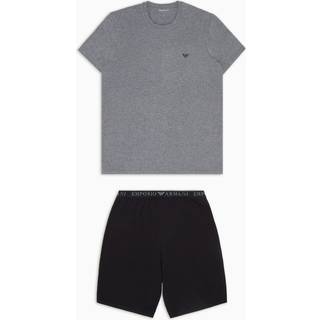 EMPORIO ARMANI Herren Pyjama grau Jersey-Baumwolle unifarben
