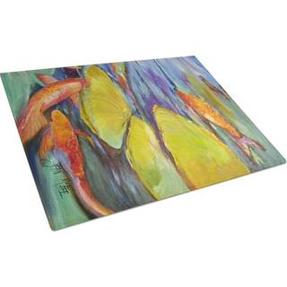 Caroline's Treasures JMK1169LCB Koi Glass Cutting Board Stor dekorativt tempereret glas Køkkenskæring og serveringsplade Stor i stor størrelse ti