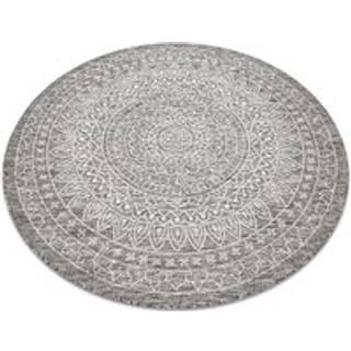 Sisaltæppe SISAL LOFT 21207 Rosette hjul BOHO elfenben/sølv/taupé cirkel 120 cm