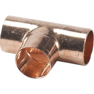 Lodde tee 35 - 15 - 35 mm. Med loddemuffer