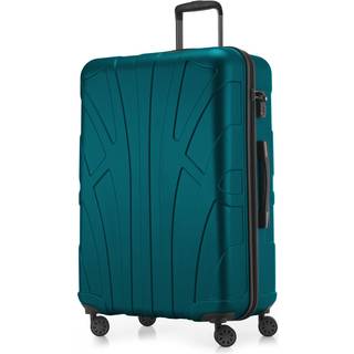 Suitline - Großer Reisekoffer mit Erweiterung, Trolley Hartschale matt, 4 Rollen, ABS, TSA, Aquagrün