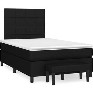 kontinentalseng med madras 120x190 cm stof sort