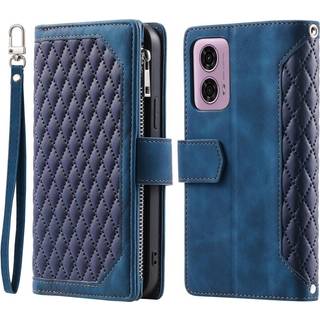 SKALO Motorola Moto G04 Big Wallet Quilted Flip Cover - Lilla
