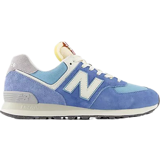 New Balance Unisex 574 i Blå/Hvid Suede/Mesh, Størrelse 39.5