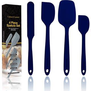 Kulinarisk couture 4 -delt bl? silikone bagepatel s?t - gummi spatler silikone varmebestandig op til 608F BPA -fri - silikone spatel s?t til nons