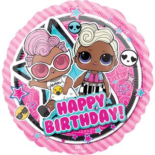LOL Glam Happy Birthday folieballon, 43 cm