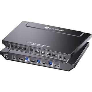 AV Access 4K USB-C & HDMI KVM Switch 4 pc'er 1 skærm, 60W opladning til bærbar computer