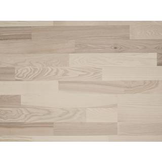 Parketgulv 3-stav - Ask Accent med hvid matlak - Bredde 190 mm