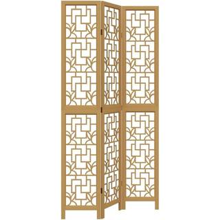 Rumdeler 4 Paneler Massivt Kejsertræ Brun - 3 / 40 x 220 cm