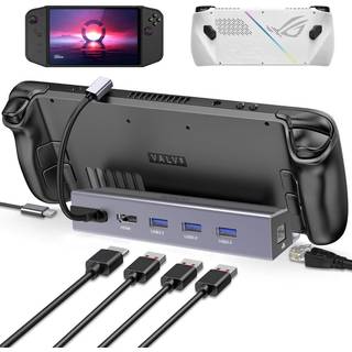 NÖRDIC Steam Deck dockingstation 1 til 6 - 1xHDMI4K60Hz, 1xUSB-C PD100W, 3xUSB-A 3.1 5Gbps, 1xRJ45 GigaLAN