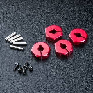 MST-820044R Alum. hex. wheel hubs 4mm (red) (4)