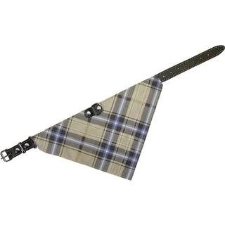 Læderhalsbånd m/tørklæde - Brun - l: 40 cm