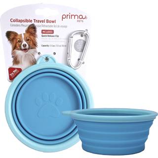 Prima Pet Udvidelig/ sammenfoldelig silikone Food & Water Travel Bowl med klip til lille og medium hund og kattest?rrelse: 1,5 kopper (5,1 tommer