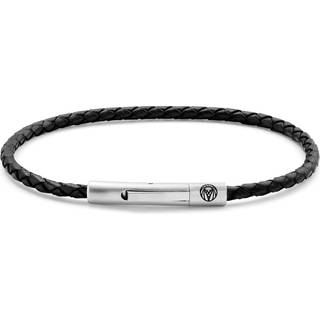 Collins 3 mm Sort Læder Armbånd
