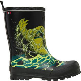 Viking Jolly Print Gummistøvler, Black/Blue Green, 24