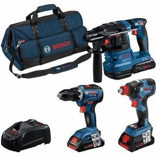 Bosch 18v sæt med 3 værktøjer gsr-55/gdx-200/gbh-22 3x4ah batterier un3481