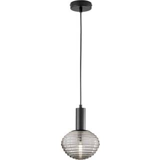Ripple pendel, sort/røggrå, Ø 18 cm