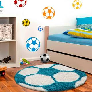 Fun 6001 Rundt børnetæppe - Turkis - 120X120 (Rundt)