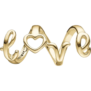 Christina Collect - Love Spelling charm i forgyldt til læderarmbånd