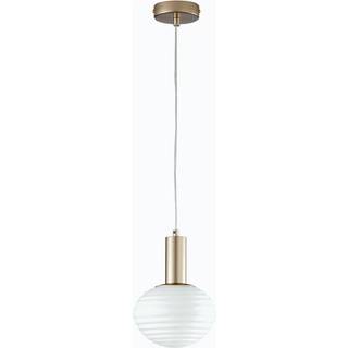 Ripple pendel, guldfarvet/opal, Ø 18 cm