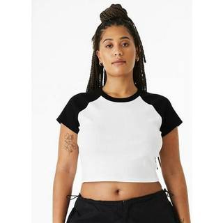 Bella BL1201 Women´s Micro Rib Raglan Baby Tee White / Red XL