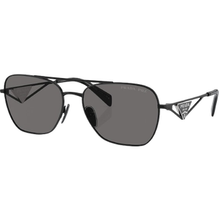Prada PR A50S Polarized 1AB5Z1 59 Solbriller Kvinder Black - Metallic Black - 59mm