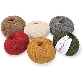 Lana Grossa Landlust Soft Tweed 180 104 Grå meleret Indhold: 100% ren ny merinould Vægt/Længde: 50 g = ca. 180 meter Anbefalede pinde: 3.50-4.50 mm Strikkefasthed: 10 x 10 cm = 20 m x 28 p Vask:Håndvask / Tørres fladt.