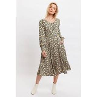 Louche Arwen Petal Parade Print V Back Midi Dress