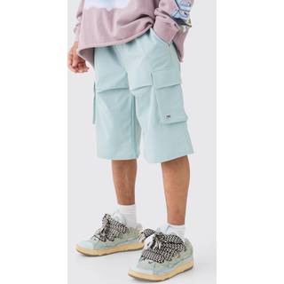 Mens Sky Blue Elasticated Relaxed Technical Stretch Short With Branding