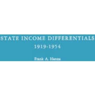 State Income Differentials, 1919-1954