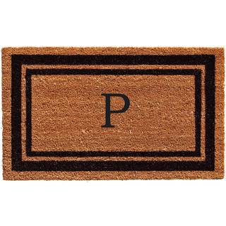 Calloway Mills 152961830p Black Border 18 """" X 30 """" Monogram Doormat (Letter P)