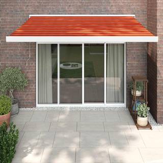 Foldemarkise Stof Og Aluminium Gul Og Hvid - Orange og brun (hvid ramme) / 3 x 2.5 m