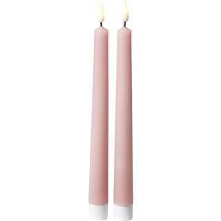 DACORE Stagelys med 3D flamme i rosa - 24 cm - 2 stk.