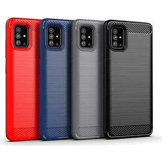 SKALO Samsung A51 Armor Carbon Stødsikker TPU-cover - Grå