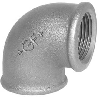 Vinkel 90° Sort 1¼" - 1/2" Muffe-Muffe