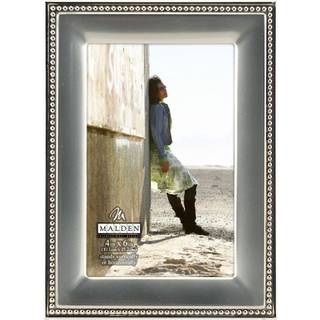 Malden International Designs 5294-46 Klassisk sølvmetal med sølvperler 2-tone billedramme 4x6 sølv