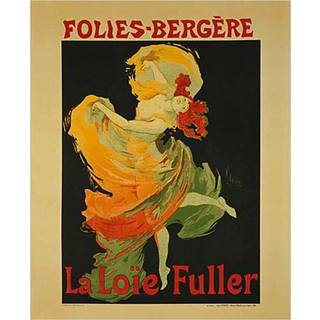 Eurografik La Loie Fuller Dance p? Folies-Bergere af Jules Cheret. Vintage reklameproduktionsplakat (16 x 20)
