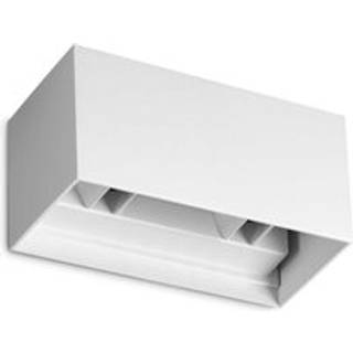 Ideal Lux udendørs væglampe Atom, hvid, 20 cm, metal