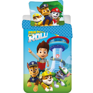 Paw Patrol sengetøj - 140x200 cm - Is on a roll Paw Patrol - Vendbart design - Sengesæt i 100% bomuld