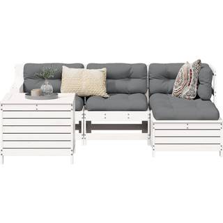 Sofasæt Til Haven 5 Dele Massivt - Fyrretræ hvid