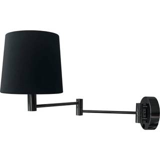 Væglampe Solo Euluna, dæmpbar, Sort, Stue/spisestue, Tekstil/stof/silke