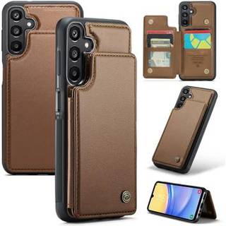 Samsung Galaxy A15 Caseme C22-etui RFID-kortpung - brun