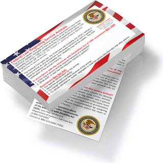 Bare 4 PAWS 50 ADA Service Dog Information Cards - Ny st?rre udskrivning p? begge sider - Stater Handlers juridiske rettigheder til uinformeret f