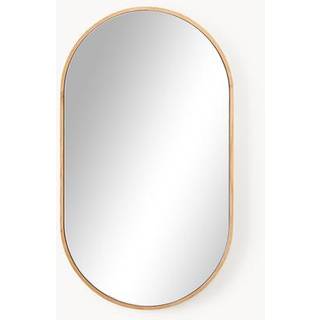 Oval vægspejl Avery med egetræsramme